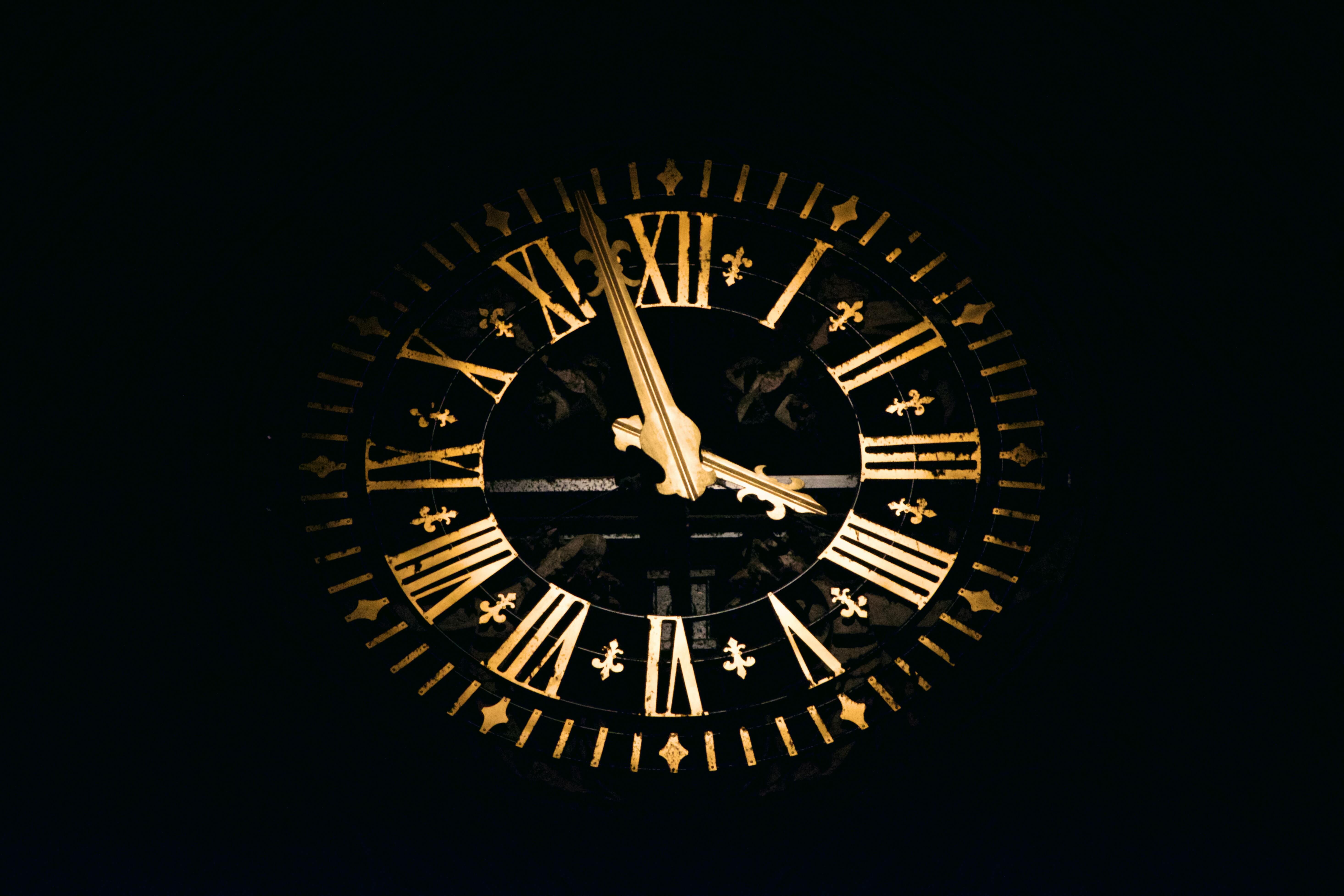 A clock with Roman numerals